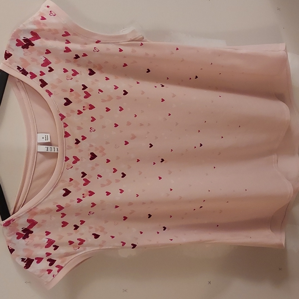 Elle med ladies pink heart blouse